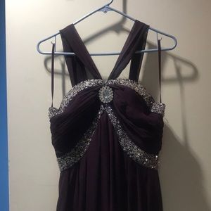 Purple long bridesmaid dress